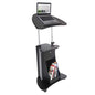 Techni Mobili Sit-to-Stand Mobile Medical Laptop Computer Cart, Black, Adjustable Height, B005 | Adjustable height rolling laptop cart with storage, open shelf, wheels, sit‑to‑stand ideal for podium office medical use - color: Black