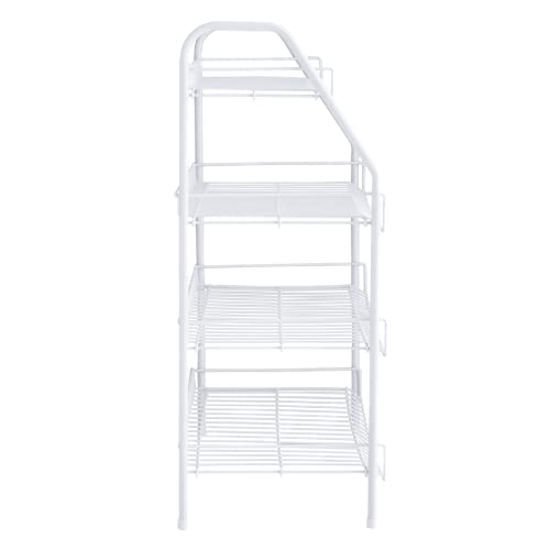 Rubbermaid 4-Tier Wire Shoe Rack, White, Simple Assemble, Storage Shelf for Organization in Bedroom/Closet - style: Shoe Shelf