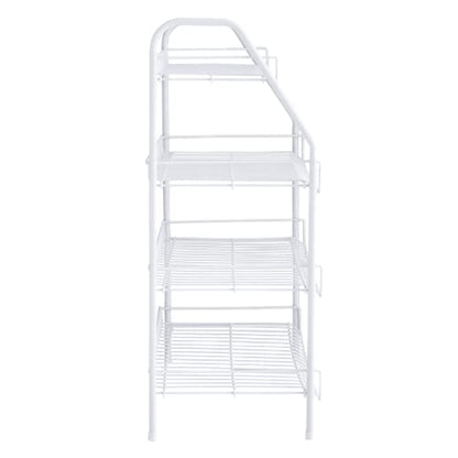 Rubbermaid 4-Tier Wire Shoe Rack, White, Simple Assemble, Storage Shelf for Organization in Bedroom/Closet - style: Shoe Shelf