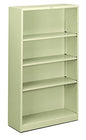 HON Metal Bookcase, 4 Shelves, 34-1/2 W by 12-5/8 D by 59 H, Putty - color: Putty, size: 4 Shelves