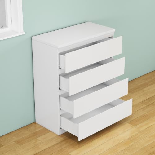 Nightstand with Drawers, Bedside Table with Drawers, Sofa Side Table Storage Cabinet, Night Stand for Bedroom Living Room (1, 4 Drawers White, 31.5" W×15.7" D×38.1" H) - color: 4 Drawers White, 31.5"w