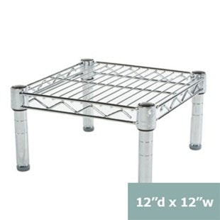 Shelving Inc. 12" d x 12" w Chrome Wire Shelving with 1 Tier Shelf, Weight Capacity 800lbs Per Shelf - size: 12" d x 12" w x 6" h