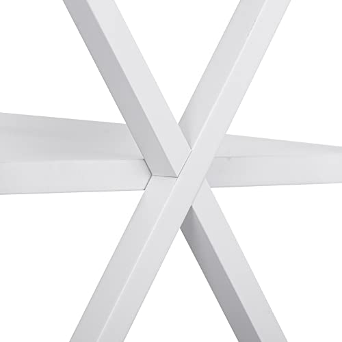 Nouva Side Table - Square Small End Table w/Storage Shelf, Tall Nightstand w/X-Design for Living Room Bedroom Office Bathroom,White - color: White