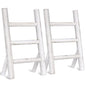 Cinnvoice 2 Pcs Wooden Tea Towel Ladder Rustic Hand Towel Stand Rack Mini Countertop Towel Stand Farmhouse Wood Counter Towel Holder for Bathroom Country Kitchen Office (White) - color: White
