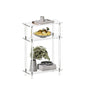 HMYHUM Acrylic Narrow Side Table for Small Spaces, 7" Wide Skinny Nightstand/Bedside Table for Bedroom, Slim Small End Table, 3 Tier, 15.7" L x 22.9" H, Clear