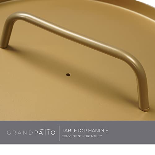 Grand patio Outdoor Side Table with Handle Portable Small End Table 17-in Round Side Coffee Table Gold - color: Gold With Handle