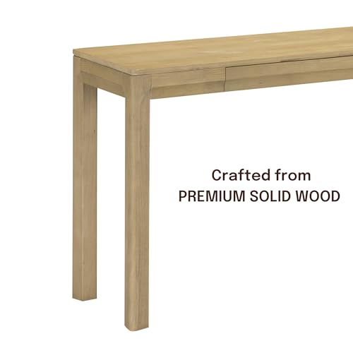 NTC Flow 47-Inch Console Table, Modern Solid Wood Entryway Table with Hidden Drawer, Waterproof & Heat Resistant, Narrow Table for Hallway, Living Room & Foyer, Sand - color: Sand, size: 47 Inch, style: Console