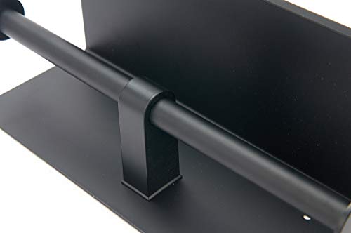 BGL 304 Stainless Steel Double Toilet Paper Holder Wall Mounted Matte Black Two Heads Roll Tissue Paper Holder with Shelf (Black) - color: Black