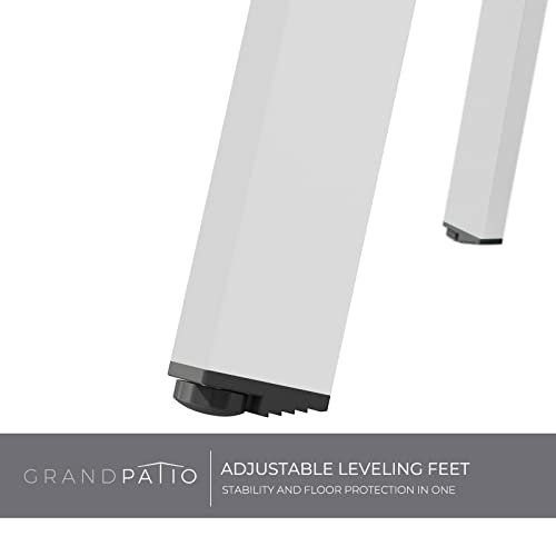 Grand patio 28-inch Outdoor Steel Coffee Table, Round Patio Side Table, Great for Backyard Patio Deck, White - color: White, style: 1 PC