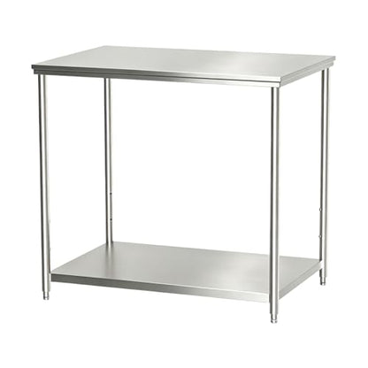Stainless Steel Prep Table 48x24x33.5 Inch, Commercial Work Table Heavy Duty with Adjustable Undershelf, Multipurpose Workstation for Restaurant Kitchen, Bakery, Home Garage & Outdoor - size: 48x24x33.5 Inch