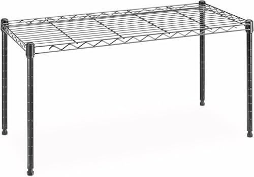 Xcity Storage Shelves, 1 Tier Heavy Duty Metal Shelving Unit, 350 LBS Adjustable Steel Wire Shelf for Commercial, Pantry, Kitchen, Garage, 14" D x 30" W x 15" H, Black - color: Black, size: 30"W x 14"D x 15"H, 1-Tier