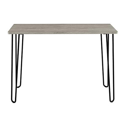 Desk with Hairpin Legs - Modern Industrial Style Home Decor - Woodgrain-Look and Steel Accent Home Office Furniture by Lavish Home (Gray) - color: Grey