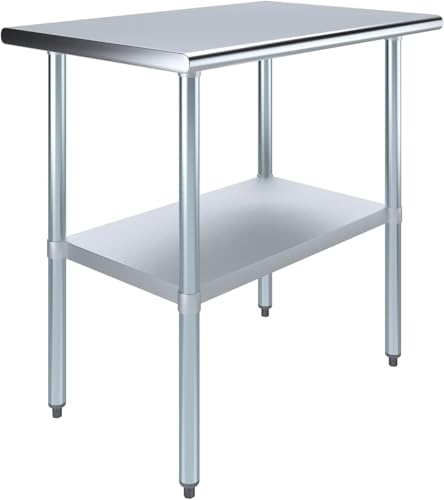 24" x 36" Stainless Steel Prep Table – NSF Certified Heavy Duty Work Table for Home & Commercial Use – Galvanized Undershelf & Legs - size: 36x24