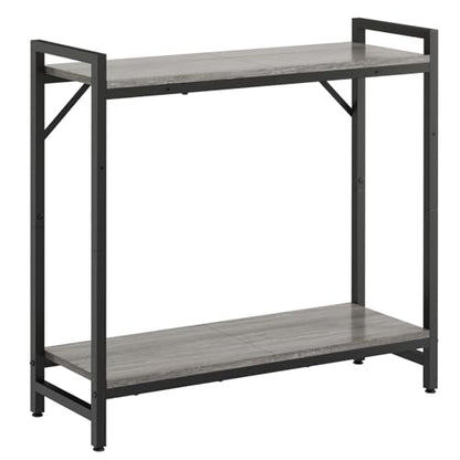 Livofloral Narrow Console Table, Small Entryway Table, Sofa Table with 2 Support Bar, Industrial Couch Table, Thin Side Table, Display Table for Living Room, Hallway, Bedroom, Foyer, Grey - color: Grey