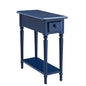 Leick Home Coastal End Table, Solid Wood, 1 Drawer, Bottom Display Shelf, Easy-Assembly, for Living Room/Bedroom, Navy, 23.5 in. L x 10.0 in. W x 24.0 in. H, 20017-NV - color: Navy