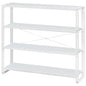 HCHQHS Bookshelf, 4-Tier Industrial Bookcase, White Open Book Shelf, Freestanding Tall Bookshelves with Metal Frame - color: White, size: 4-Tier (47"W x 44.5"H)