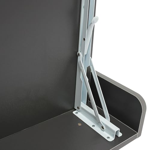 Wall Mounted Bookshelf with Moveable Cabinets, Multifunctional Folding Floating Desk, Fold Down Laptop Table with Storage Shelves for Bedroom Study Room Space Saving Small Space Garage (Grey) - color: Grey