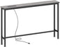 SUPERJARE 5.7 Inch Console Table with Outlet, Sofa Table, Behind Couch Table, 5.7 x 39.4 x 29.7 Inches, Metal Frame, Charging Station, Charcoal Gray - color: Charcoal Gray, size: 5.7''D x 39.4''W x 29.7''H
