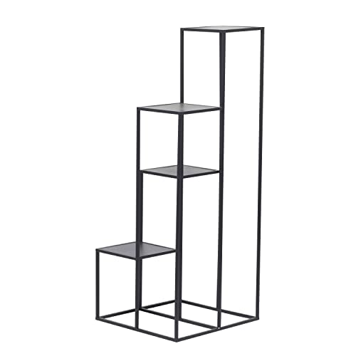 Deco 79 Metal 4 Tier Plantstand, 16" x 16" x 40", Black - color: Black, size: 16" x 16" x 40"