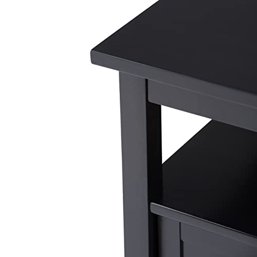 SIMPLIHOME Warm Shaker Solid Wood 20 inch Wide Transitional-Style End Tables in Black for the Living Room and Bedroom (Set of 2) - color: Black, size: 20 inch, style: End Table (Set of 2)