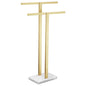 KOKOSIRI Bathroom Towel Rack 2-Tier Standing Towel Bars with Marble Base, Stainless Steel Freestanding Towels Holder, Thicken Steady Design, Brushed Gold THS0003-BG - color: Brushed Gold