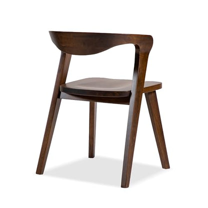 Furniture of America Nazaen III Mid-Century Modern Wood 21.5-inch Side Chairs with Rounded Backrest and Semi-Handmade for Home Kitchen, Dining Room, Rich Walnut (Set of 2) - color: Rich Walnut, size: Style 3
