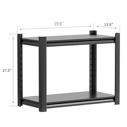 Garage Shelving Units,Heavy Duty 2-Tier Metal Storage Shelf with Adjustable Shelves - size: 22"H"23"W 21.6"D