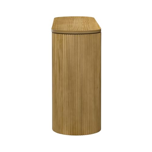 59.2-Inch Console Table for Entryway, Modern Hallway Table with Unique Vertical Stripe Design, for Living Room and Study (Natural-01) - color: Natural-01