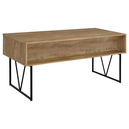 Coaster Home Furnishings - Analiese - Wood - 4-Drawer Writing Desk with Metal Legs, and V-Bracing Profile - Home Office - 63-Inch - Mango - 801851 - color: Mango
