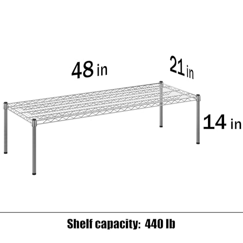21" Deep x 48" Wide x 14" Height Wire Shelving Kit | 1-Tier | NSF Commercial Storage Rack Unit - size: 21" Deep x 48" Wide