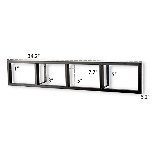 You Have Space CD DVD Storage Shelf for Wall, 34 Inch Cube Storage Media Shelf and Video Game Organizer, Metal Black Wall Shelf