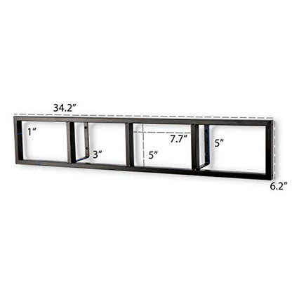 You Have Space CD DVD Storage Shelf for Wall, 34 Inch Cube Storage Media Shelf and Video Game Organizer, Metal Black Wall Shelf