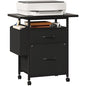 Simple Deluxe 2 Drawer File Cabinet with 24" Extended Desktop, Mobile Filing Cabinet, Rolling File Cabinet with Side Bag, Fabric Drawer, Fits A4/Letter Size, Printer Stand Home Office, Black - color: Black, size: 15"D x 24"W x 25.6"H (2 Drawers)