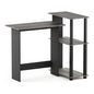 Furinno Abbott Corner Computer Desk with Bookshelf, French Oak Grey/Black - color: French Oak Grey/Black