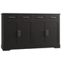 HOSTACK 60" Large Buffet Sideboard with Storage, 36" Tall Kitchen Buffet Storage Cabinet with 4 Drawer, Modern Coffee Bar Cabinet with Silver Handle, Long Sideboard Buffet Table for Kitchen, Black - color: Black