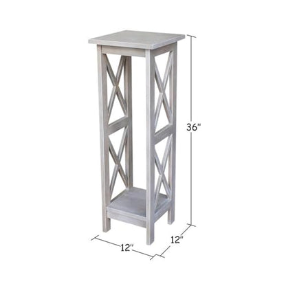 International Concepts 36" X-Sided Plant Stand, H, Gray - color: Washed Gray Taupe, size: 12 inch W x 12 inch D x 36 inch H