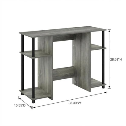 French Oak Grey/Black Compact Computer Study Desk, Modern Design, Sturdy Construction, Ideal for Home or Office workspace, Durable Finish - color: French Oak Grey/Black