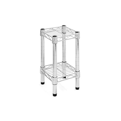 Shelving Inc. 8" d x 8" w Chrome Wire Shelving with 2 Tier Shelves, Weight Capacity 800lbs Per Shelf - size: 8" d x 8" w x 14" h