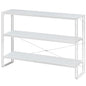 HCHQHS Bookshelf, 3-Tier Industrial Bookcase, White Open Book Shelf, Freestanding Horizontal Bookshelves with Metal Frame - color: White, size: 3-Tier (47"W x 33.5"H)