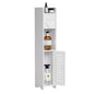 VECELO Storage Cabinet for Small Spaces,Skinny Toilet Paper Holder Stand with Anti-Drop Fence and Roller Storage, White - size: CV1