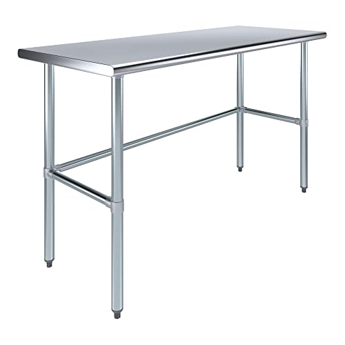 24 in. x 60 in. Open Base Stainless Steel Work Table | Residential & Commercial | Food Prep | Heavy Duty Utility Work Station | NSF - size: 60 in. Length x 24 in. Width