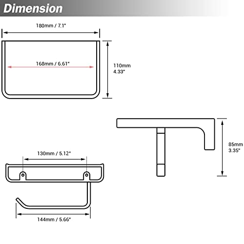 RANDOM Oil Rubbed Bronze Toilet Paper Holder with Phone Shelf Wall Mounted Toilet Tissue Holder Solid Metal Toilet Paper Roll Holder.RD93008-ORB - color: B-oil Rubbed Bronze