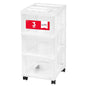 IRIS USA Plastic Drawer Storage Organizer Rolling Cart, with Wheels Casters, 3-Drawers, for Classroom Art Craft Supplies Dresser Closet Bathroom Laundry Room, White/Clear