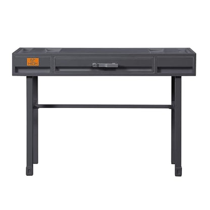 Gunmetal Writing Desk with 1 Drawer - Compact Home Office Computer Desk