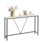 VASAGLE Console Sofa Table, Narrow Entryway Table, for Living Room, Bedroom, Easy Assembly, Marble White and Ink Black ULNT020W01 - color: Marble White + Ink Black, size: 9.1"D x 47.2"W x 29.1"H