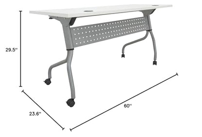 Lorell White Laminate Flip Top Training Table