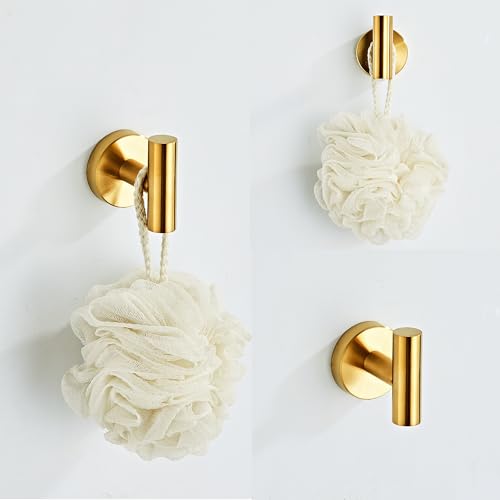 Brushed Gold Bathroom Hardware Set 5 Piece with Towel Racks for Bathroom, SUS304 Stainless Steel Bath Towel Bar Set, 24 Inch Wall Mounted Accessories Kit… - color: Brushed Gold