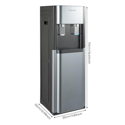 F880 Floor Standing Beverage Tower, Lower Cabinet Loading Hot and Cold Water Station, 450W Heating w/Cup-Push Spout for Kitchen, Lounge & Front Desk (Dark Gray) - color: Dark Gray