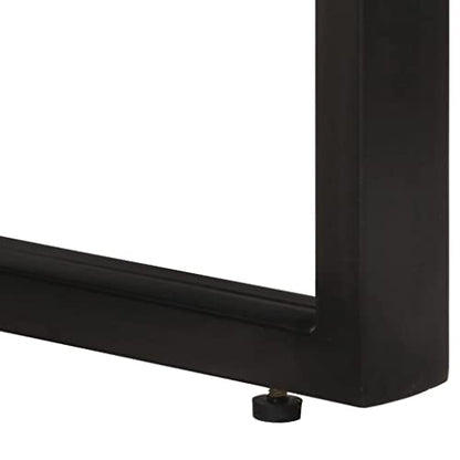 Industrial Writing Desk with Drawers, Solid Acacia Wood Home Office Workstation, Powder-Coated Steel Frame, Compact Study Computer Desk, 43.3 x 19.7 x 30.3 Inch