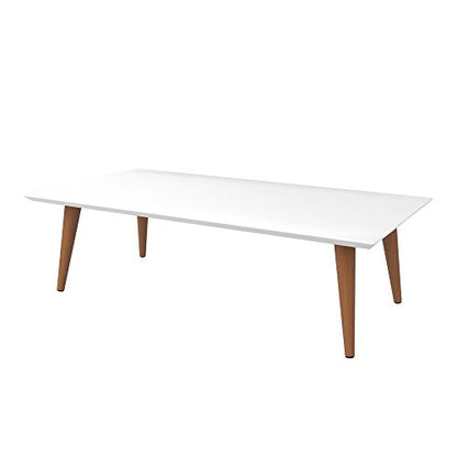 Manhattan Comfort Utopia Low Rectangle End Table, White Gloss - color: White Gloss